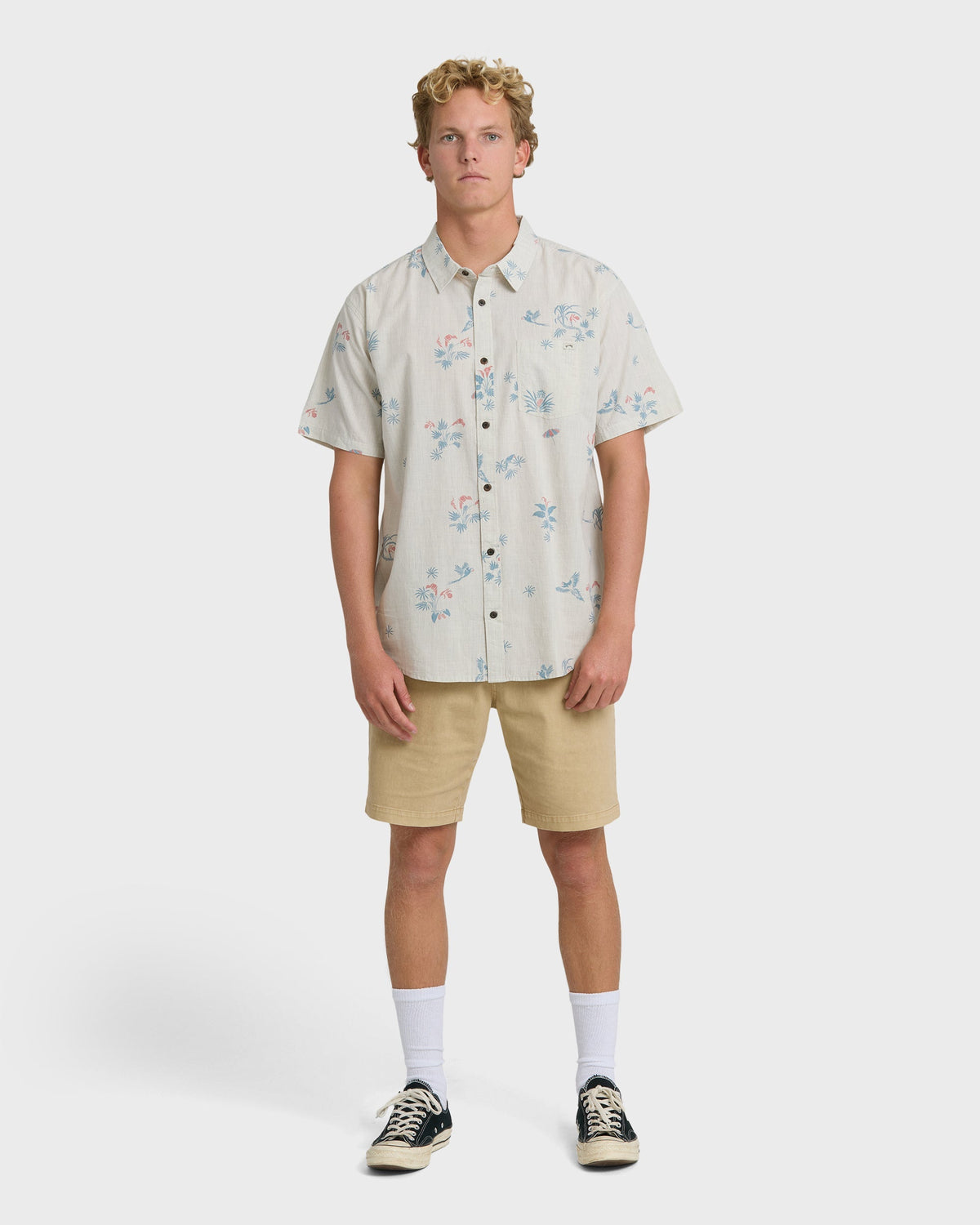Sundays Mini Short Sleeve Woven Shirt - Stone