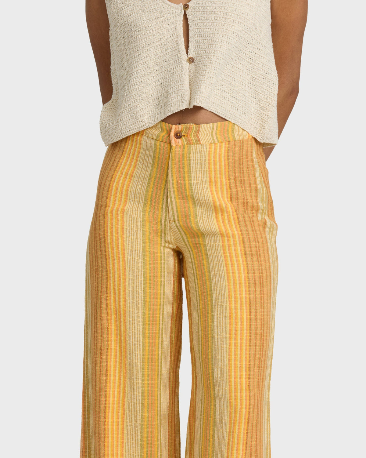 Hazy Daze Elastic Waist Pants - Brown Multi