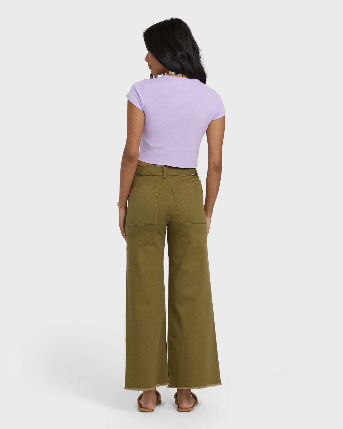 Free Fall High-Waist Twill Pants - Martini Olive
