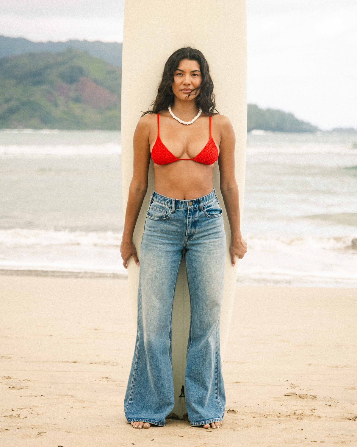 Free Fall High-Waist Denim Flare Pants - Atlantic Deep