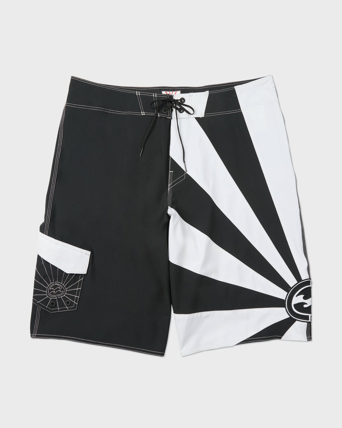 A.I. Rising Sun Pro 22 Boardshorts - Black/White..