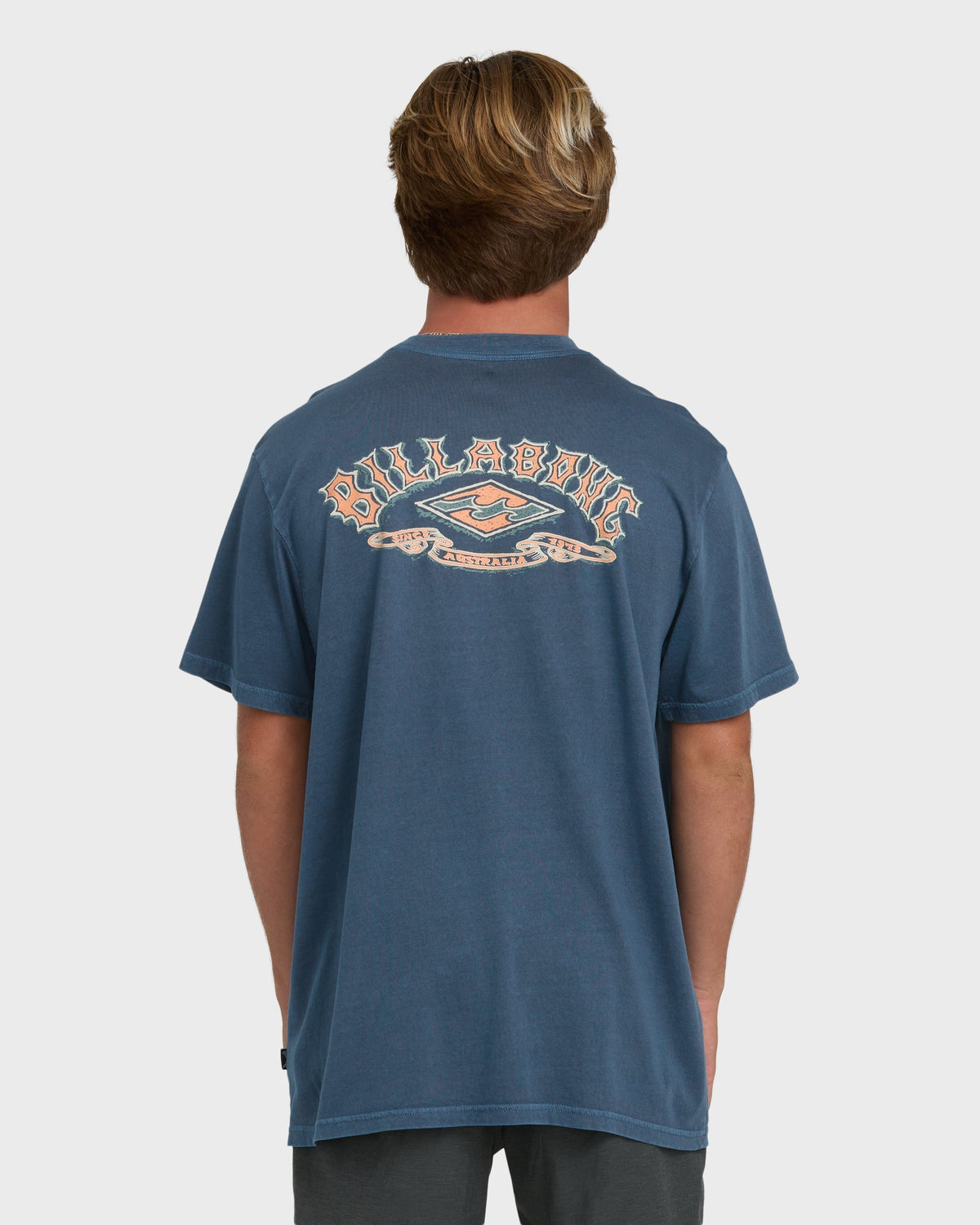 Heritage Arch Wave Washed Premium Short Sleeve Knit T-Shirt - Dark Denim