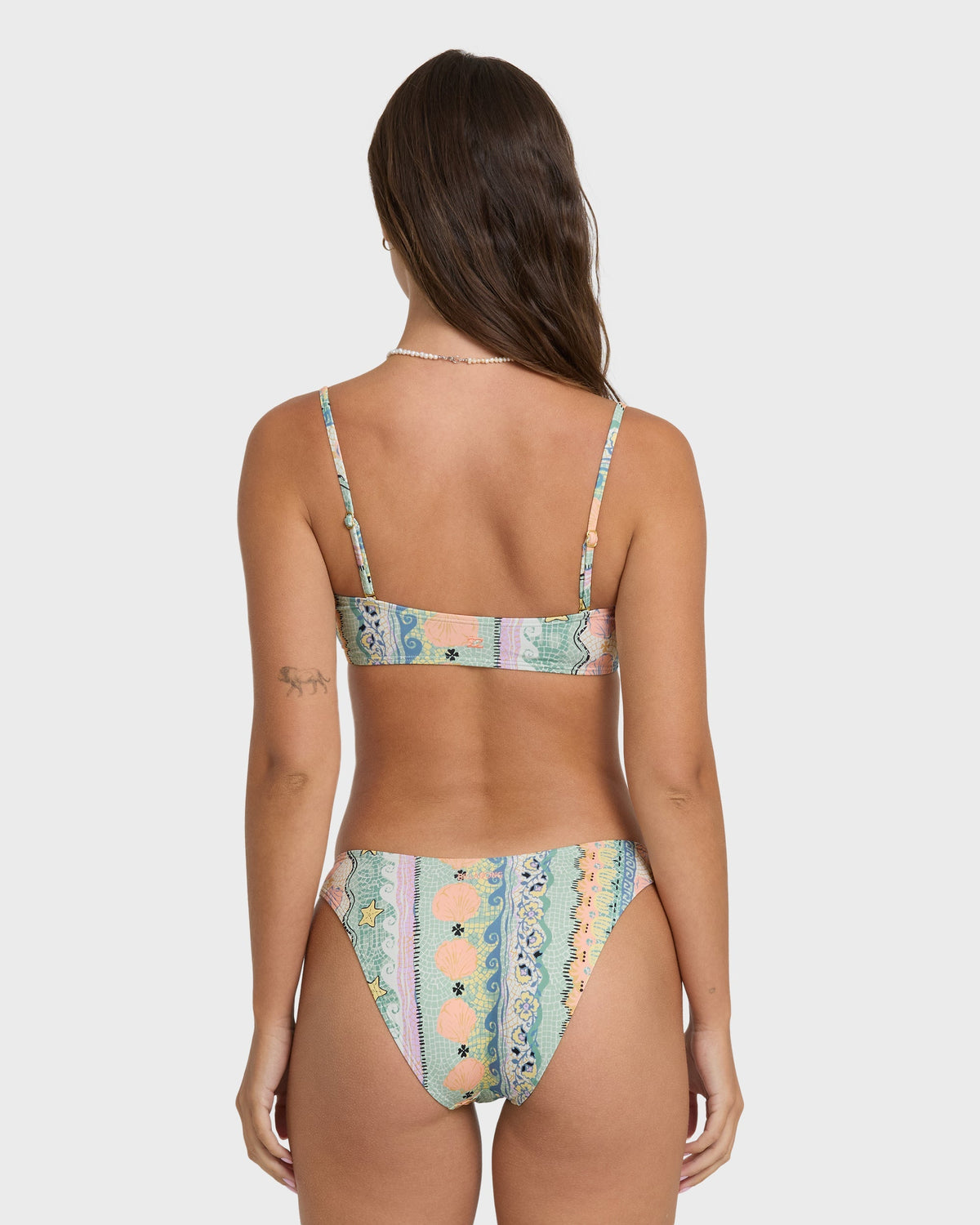 Tide Pool Michelle Bandeau Bikini Top - Light Blue Multi