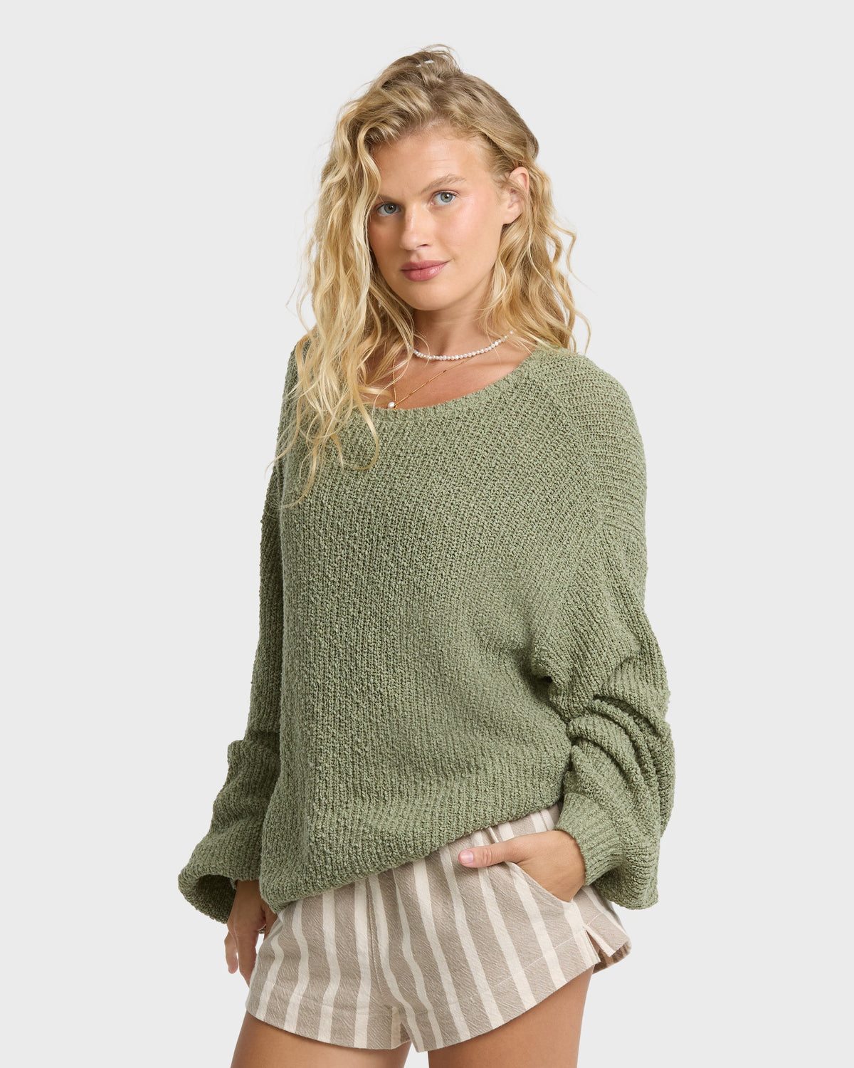 Open Air Crewneck Sweater - Army Green