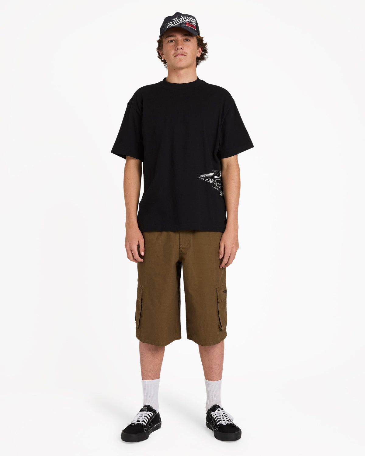Chrome Diamond Short Sleeve Knit T-Shirt - Black